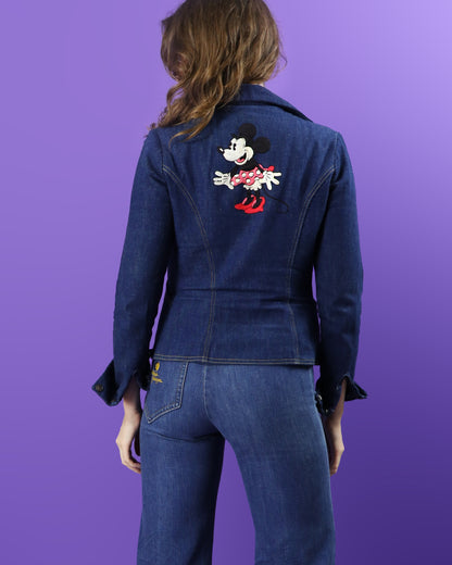 RARE Vintage 1970s Antonio Guiseppe Minnie Mouse Disney Denim Suit Set Flares