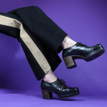 Vintage 1970s Platform Shoes Black Kensington Market