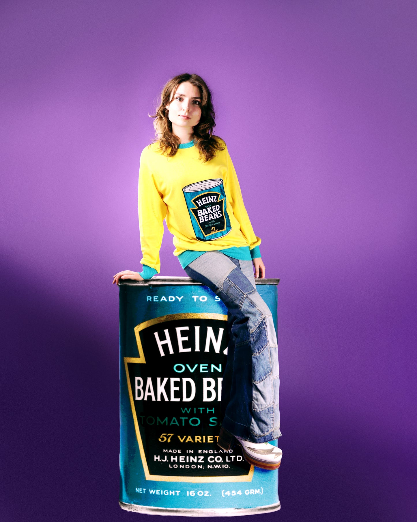 Vintage 1970s Satin Appliqué Heinz Beans T-Shirt