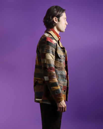 RESERVED Vintage 1970s Patchwork Leather Jacket