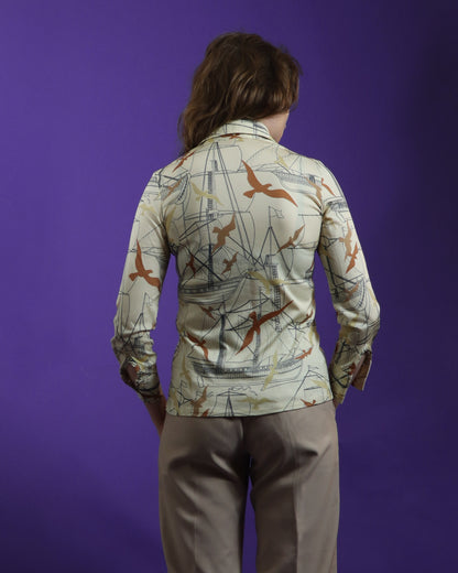 Vintage 1970s Dagger Collar Shirt
