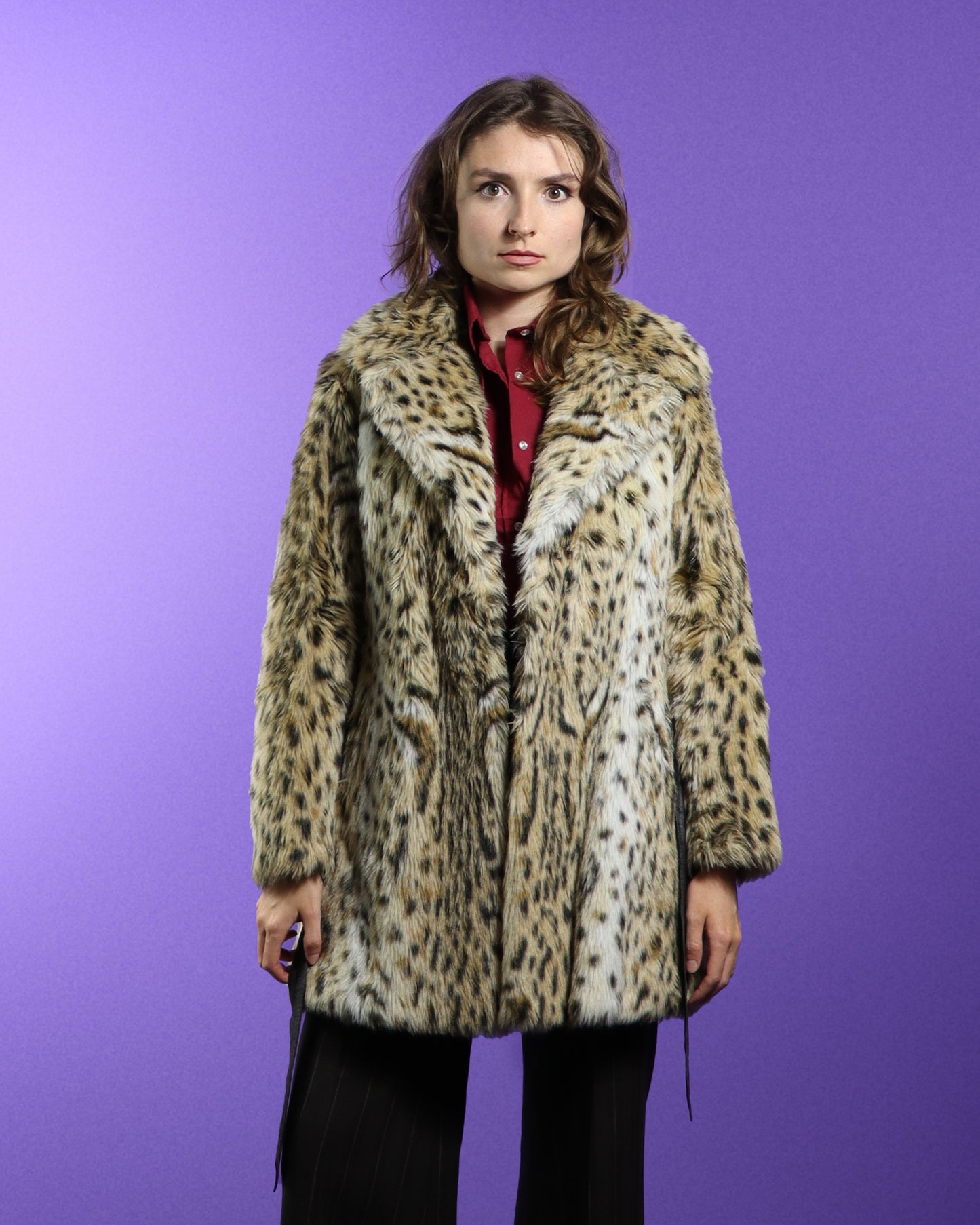 Vintage 1970s Leopard Faux Fur Coat