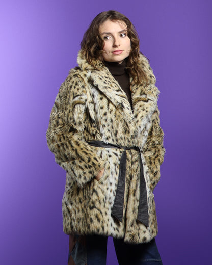 Vintage 1970s Leopard Faux Fur Coat