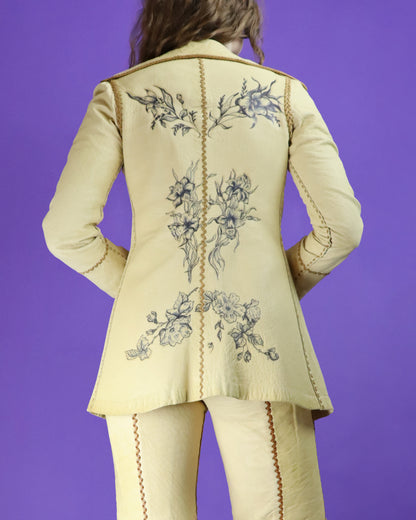 Vintage 1970s North Beach Leather Whipstitch Suit with Kenn Fung Illustration