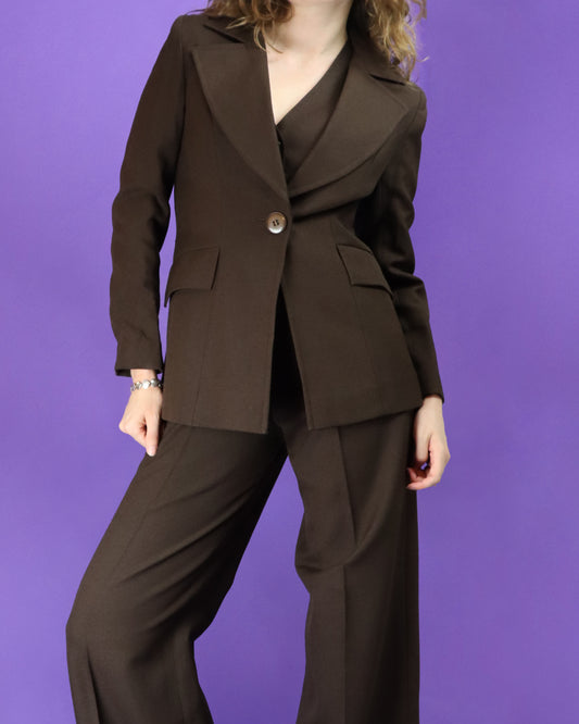 Vintage 1970s Brown 3 Piece Suit