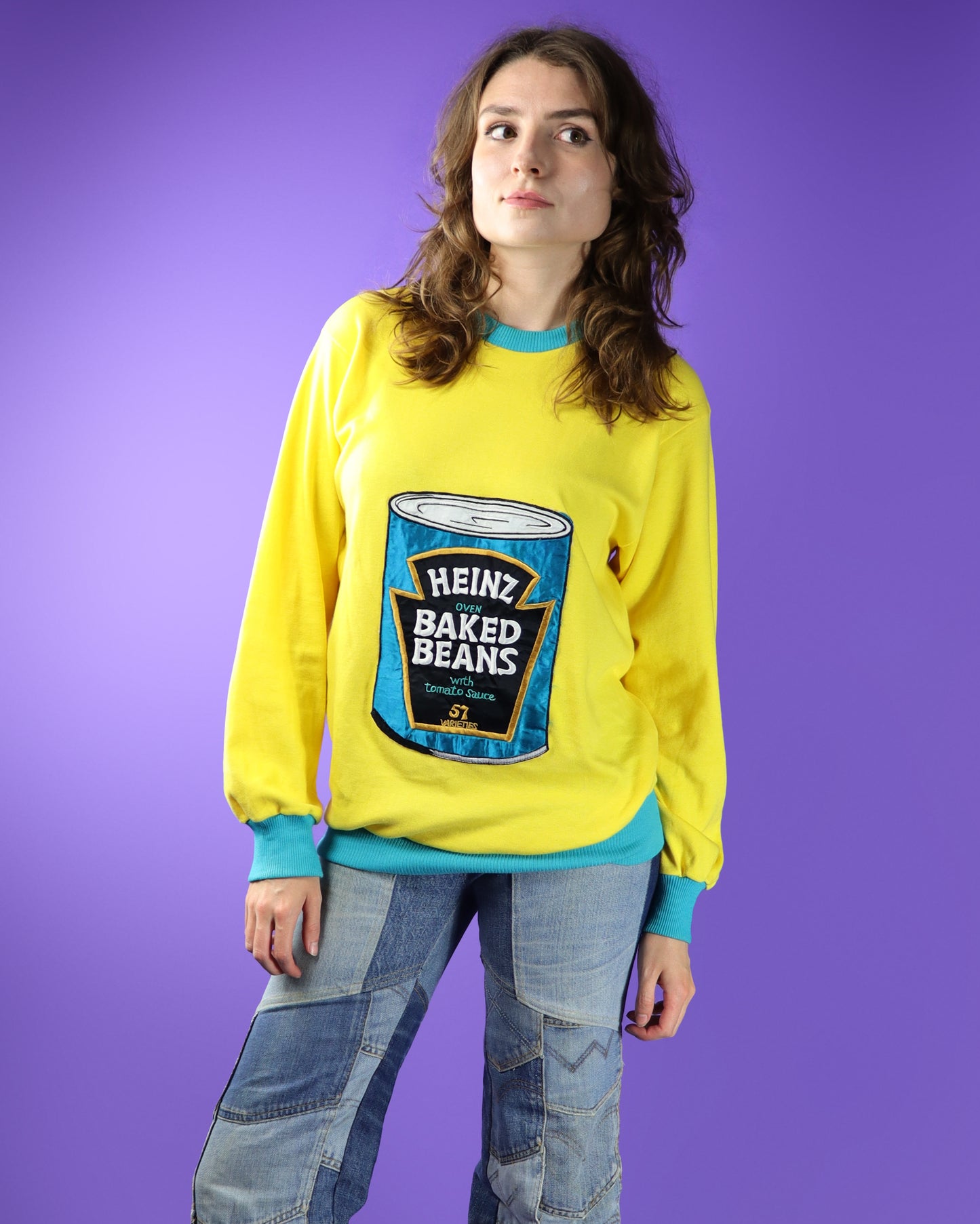 Vintage 1970s Satin Appliqué Heinz Beans T-Shirt