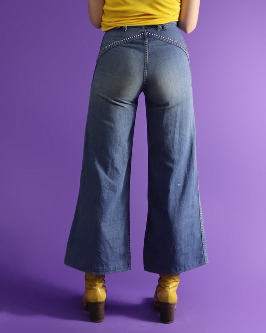 Vintage 1970s Rhinestone Studded Jeans