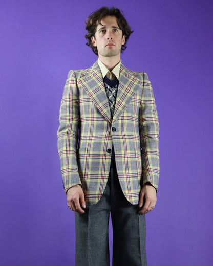 Vintage 1970s Plaid Blazer