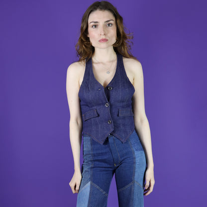 Vintage 1970s Deadstock Denim Waistcoat Vest