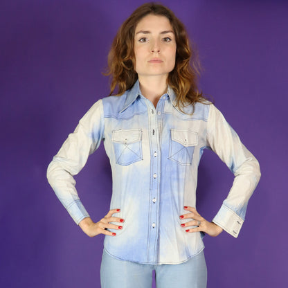 Vintage 1970s Deadstock Space Dye Cotton Shirt