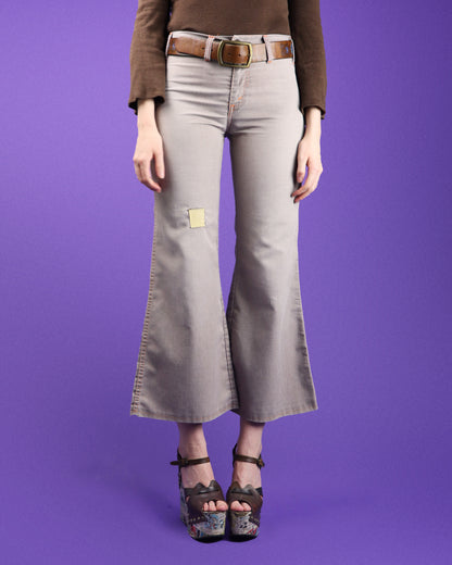 Vintage 1970s Levi's Orange Tab Washed Brown Cotton Flares