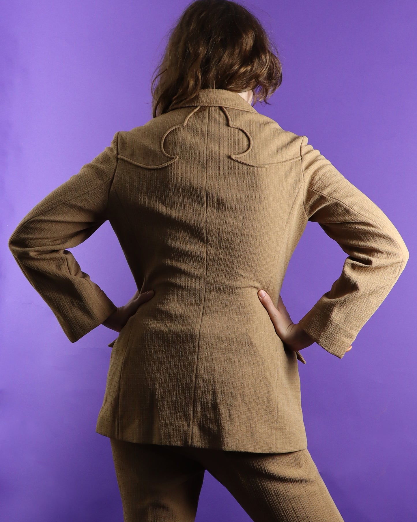 Vintage 1970s Lasso Western Rodeo Pant Suit Sand