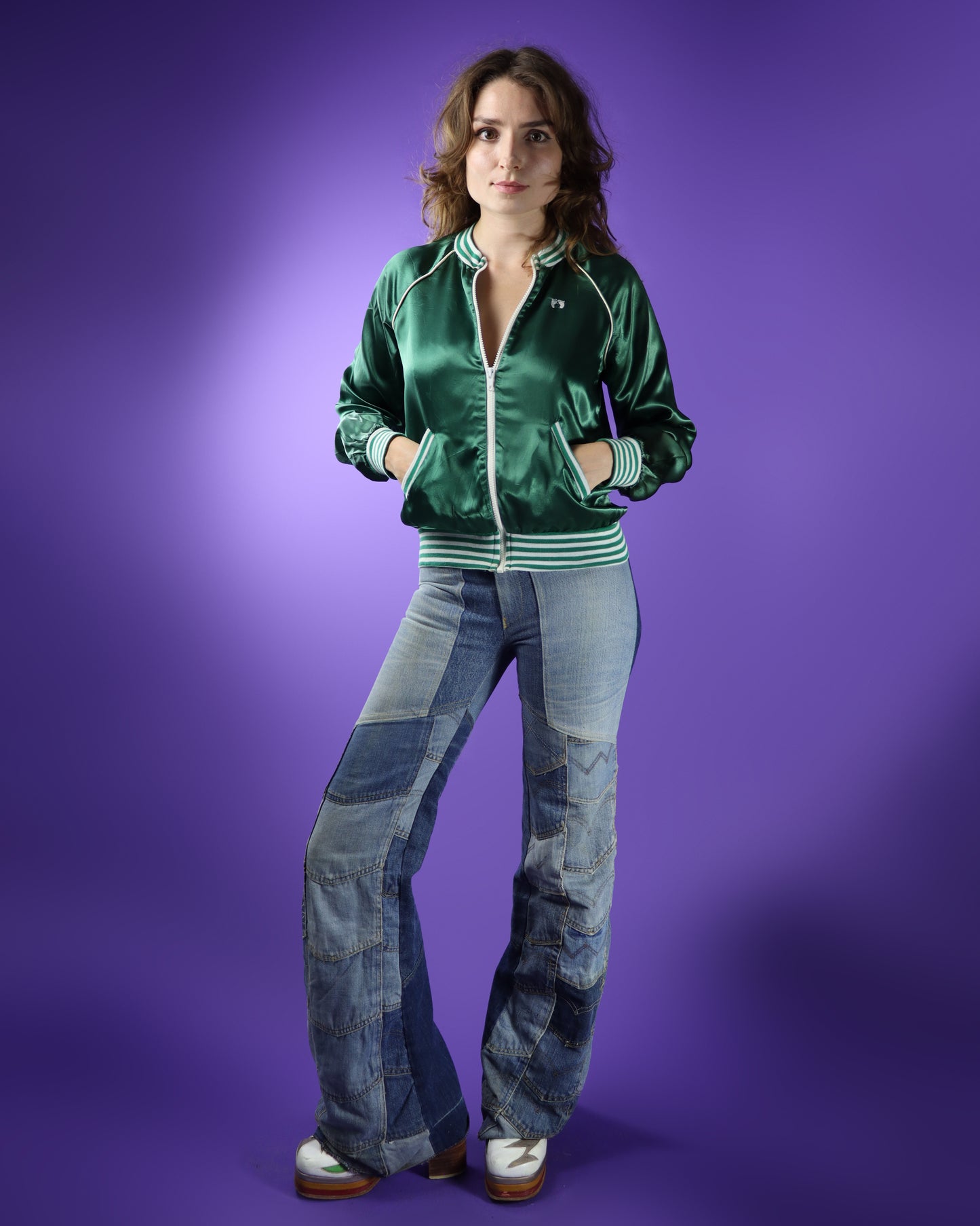 Vintage 1970s Hang Ten Satin Bomber Jacket