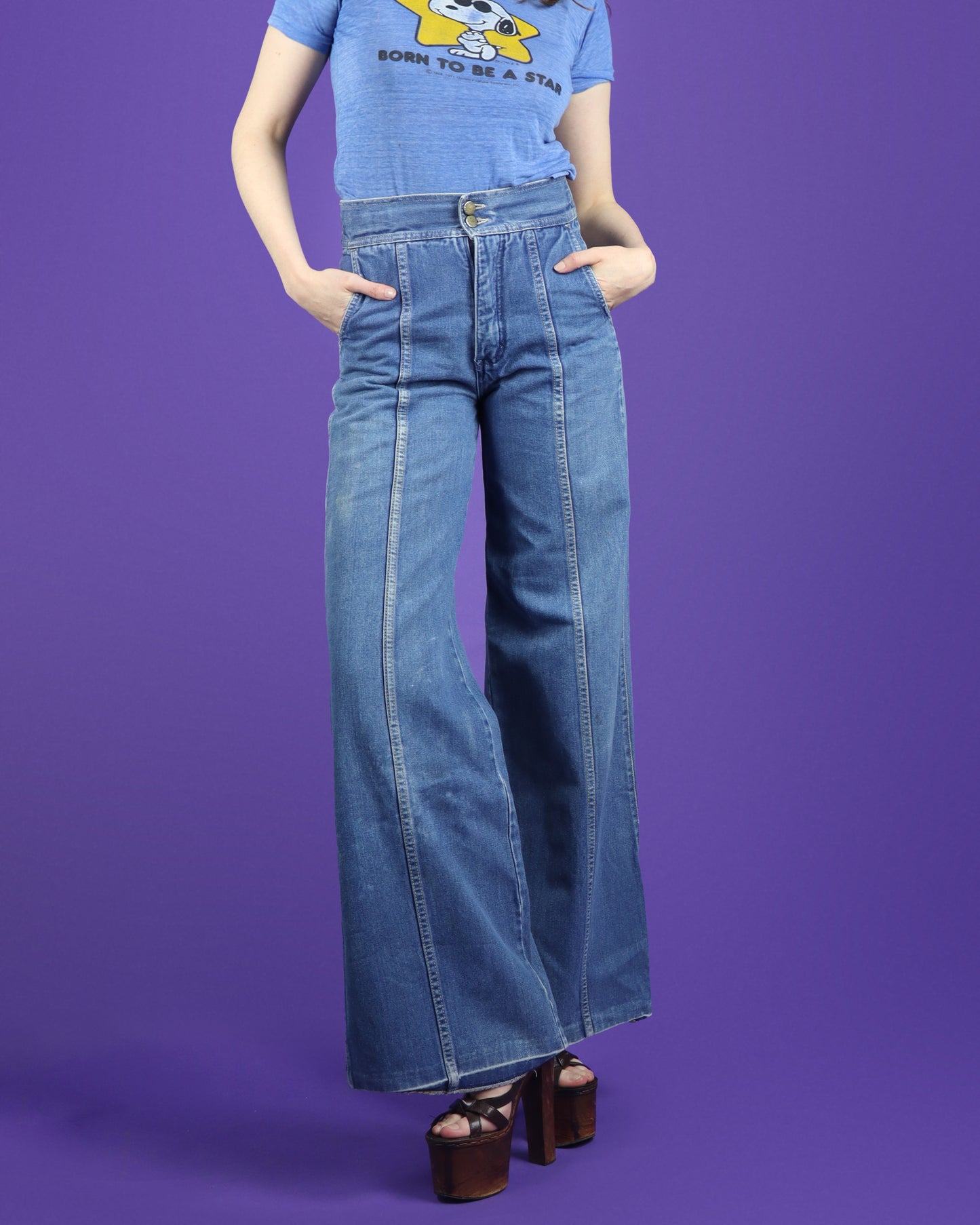 Vintage 1970s Denim Flares by Pentimento