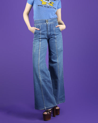Vintage 1970s Denim Flares by Pentimento