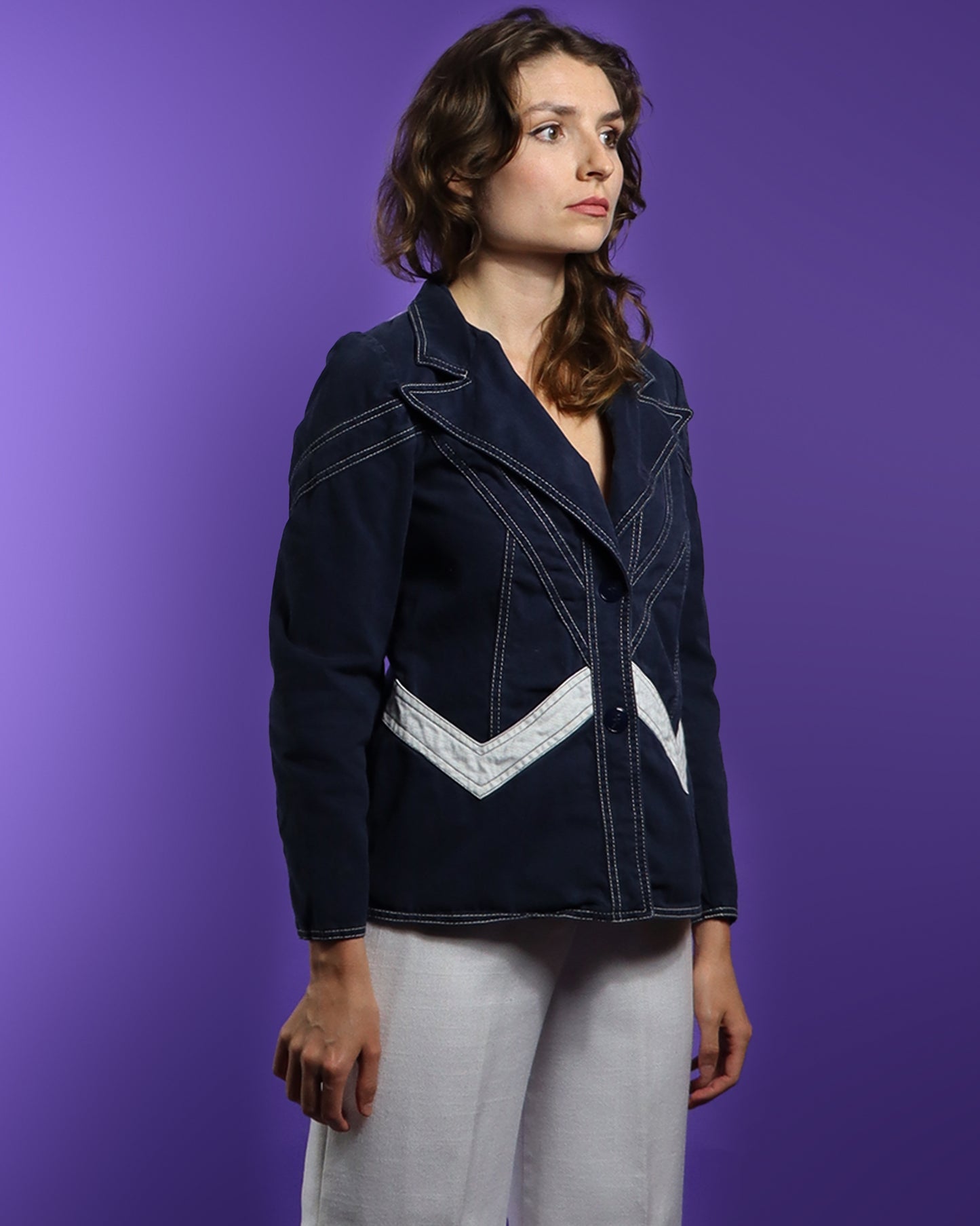 Vintage 1970s Roncelli Chevron Stripe Blazer