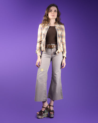 Vintage 1970s Levi's Orange Tab Washed Brown Cotton Flares