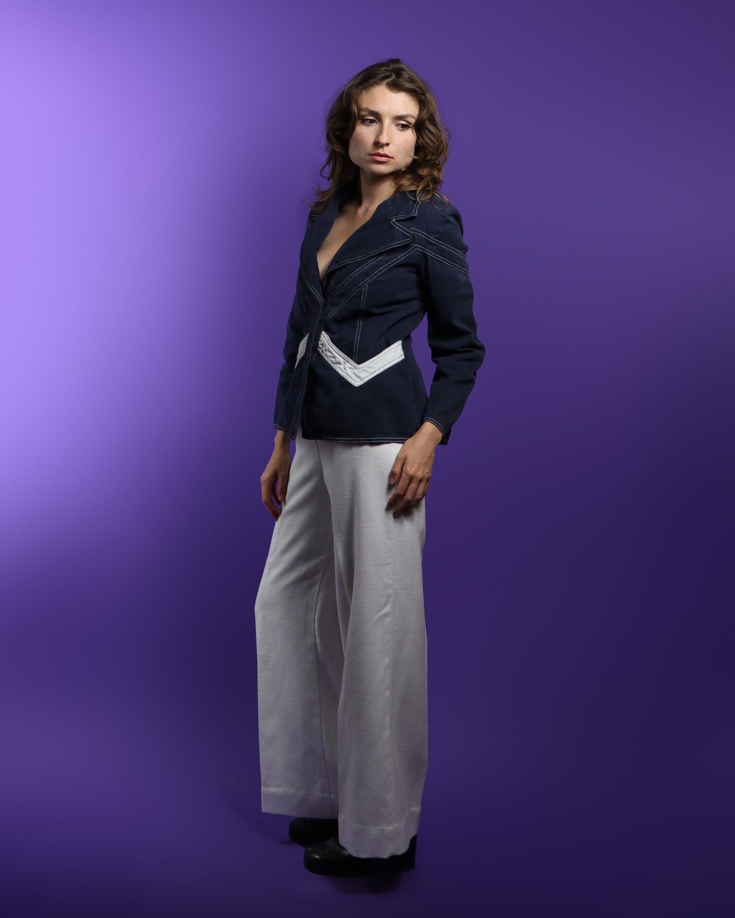 Vintage 1970s Roncelli Chevron Stripe Blazer