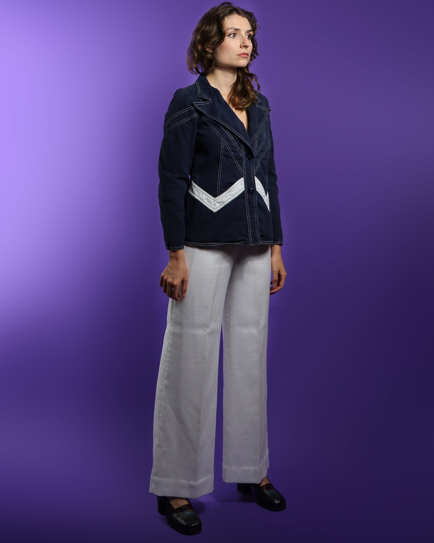 Vintage 1970s Roncelli Chevron Stripe Blazer