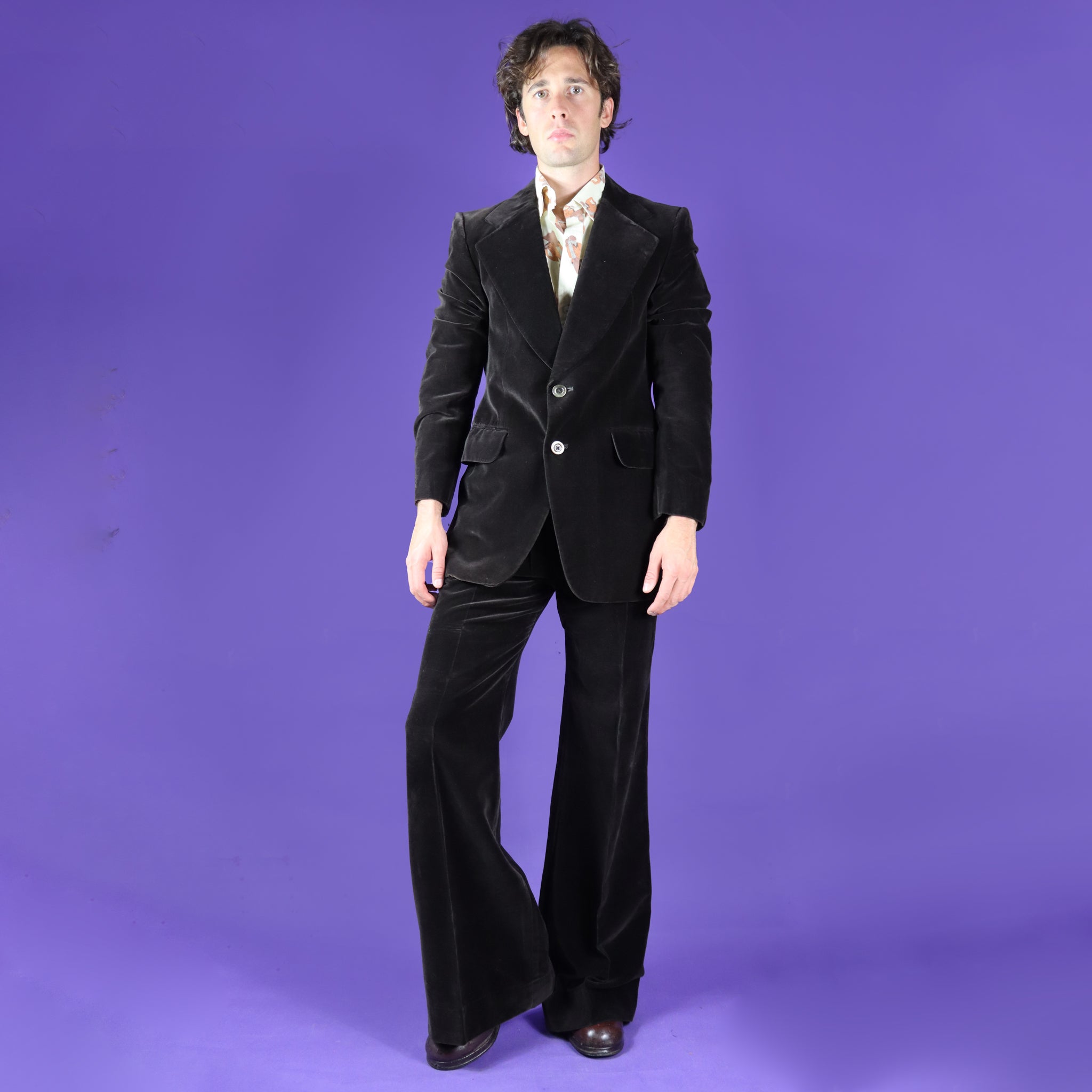 70s velvet outlet suit