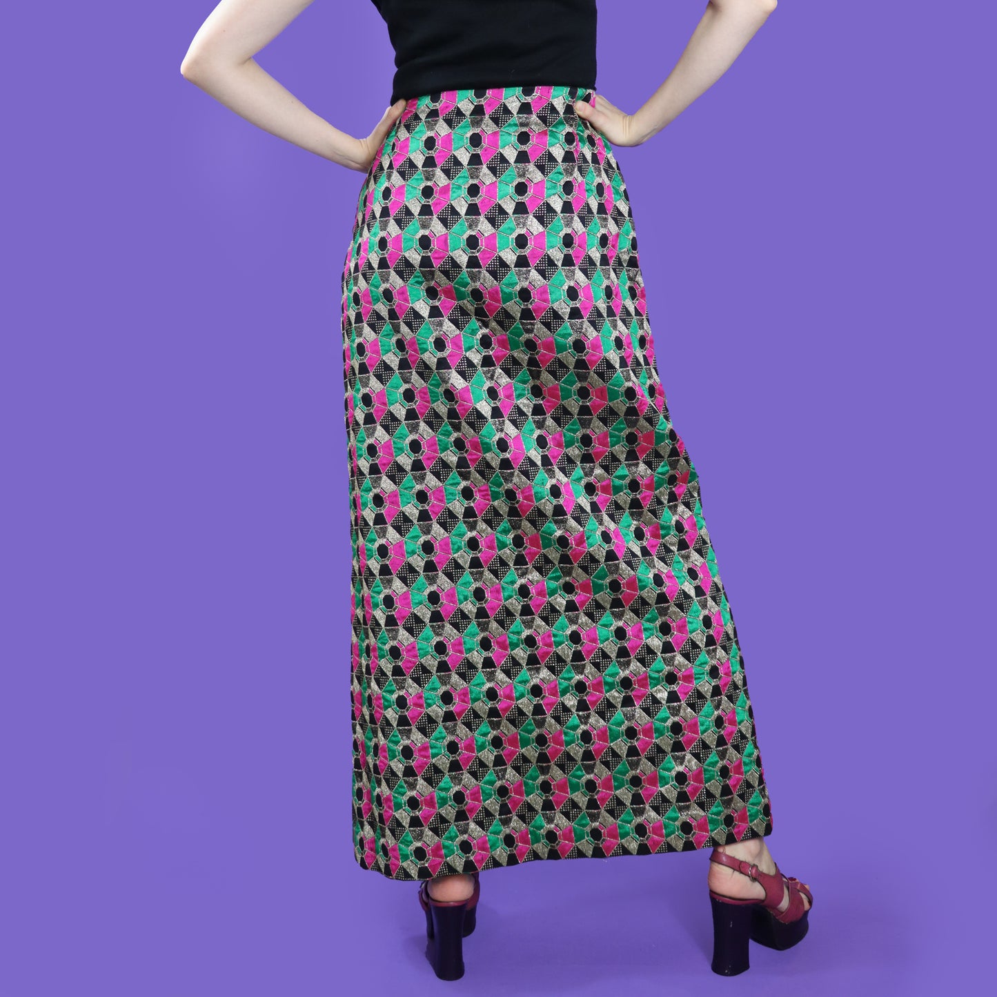 Vintage 1970s Lurex Maxi Skirt