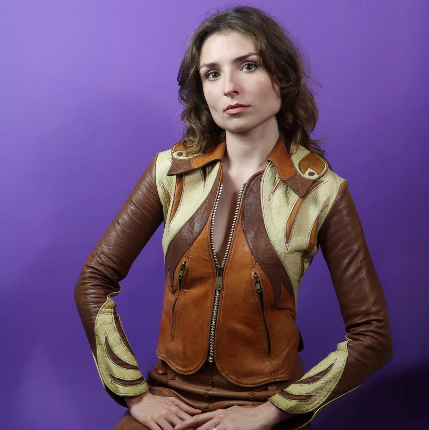 Vintage 1970s 1960s East West Musical Instruments Parrot Leather Jacket