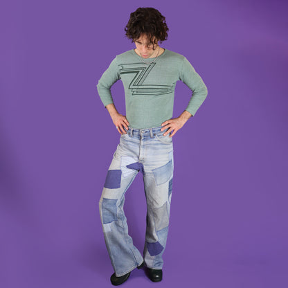 Vintage 1970s Patchwork Levi's Jeans Hippy