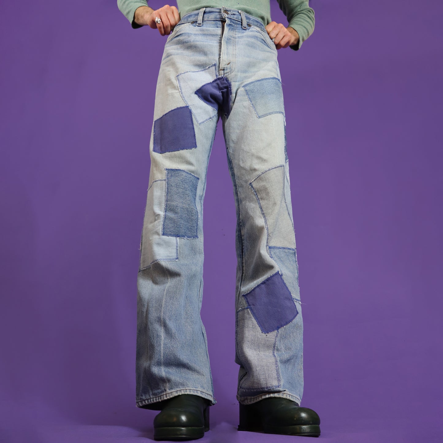 Vintage 1970s Patchwork Levi's Jeans Hippy
