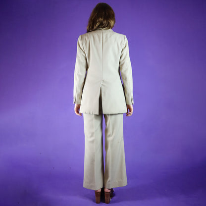 RESERVED Vintage 1970s Beige Gabardine Tailored Suit