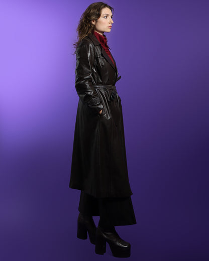 Vintage 1970s Leather Trench Coat