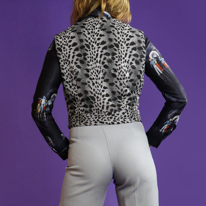 Vintage 1970s Leopard Lurex Waistcoat