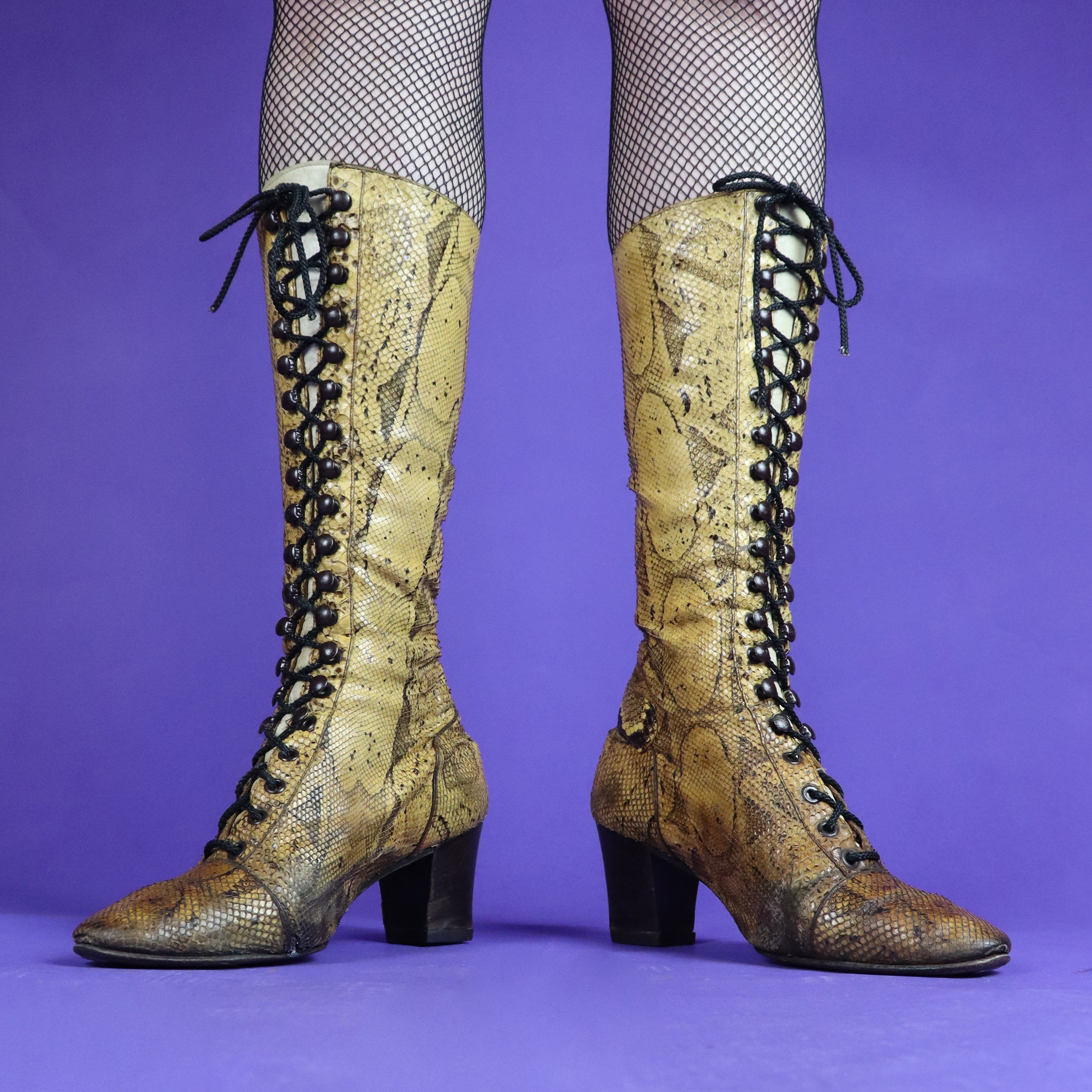 Lace up snakeskin on sale boots