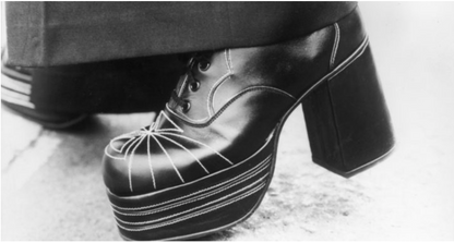 Vintage 1970s Deco Stitch Platform Shoes