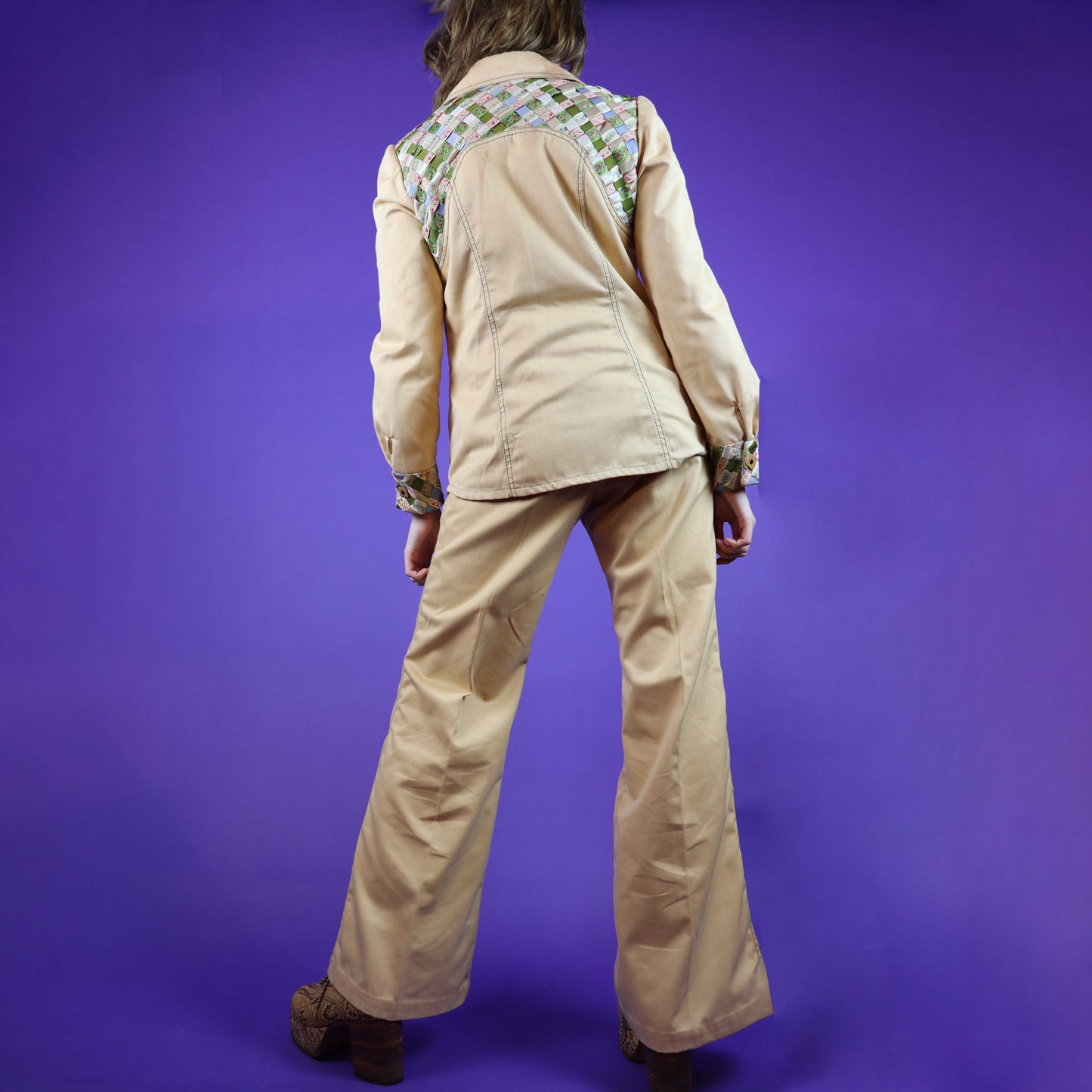 Vintage 1970s Basketweave Pant Suit