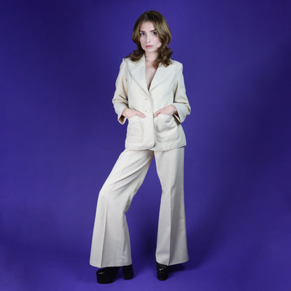 Vintage 1970s Cream Trouser Suit