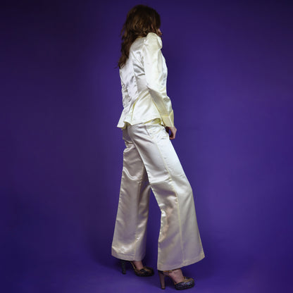 Vintage 1970s Ivory Satin Suit